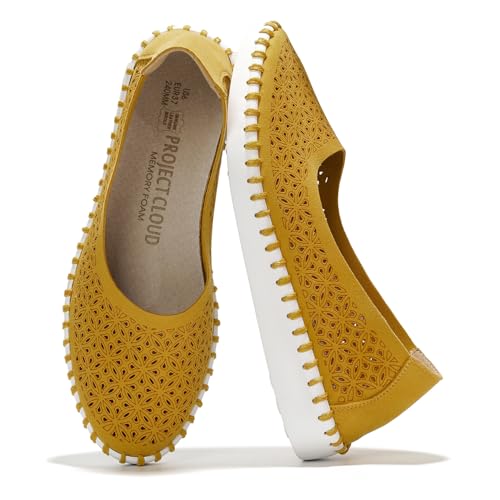 Image of Project Cloud Flats for Women Footwear, Memory Foam & Flexible Outsole Loafers for Women's Fashion Sneakers - Womens Shoes, Sockless Wear Machine Wash Shoes for Women (Petunia)