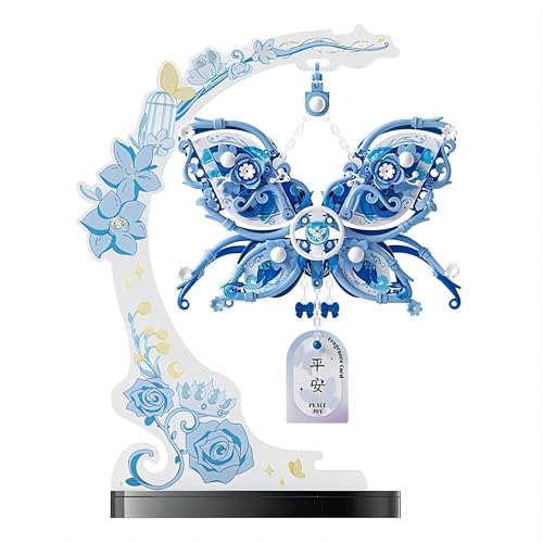 ConLinktion Butterfly Building Block Set Blue, with Original Scene Music, Gifts for Adults and Children.(Blue 21363)