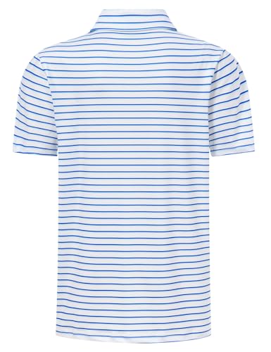 Cuddomper Boys Polo Stripe Shirt Size 5-6 White Short Sleeve Golf Top - image 2