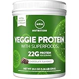 MRM Nutrition Veggie Protein with Superfoods | Chocolate Flavored | 22g Complete Protein | Over 8.8g Essential Amino acids | 13 superfoods | with Omega 3s and Omega6s | Keto Friendly | 30 Servings