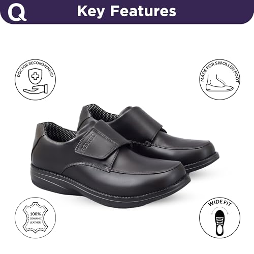 Image of DC2 Alicante Men's Fully Adjustable Wide Fit Diabetic Shoe for Diabetic Feet | Swollen Feet | Neuropathic Feet | Genuine Leather