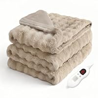 Amazon | 電気毛布 掛け敷き兼用 【表面ラビットファー調＋裏面
