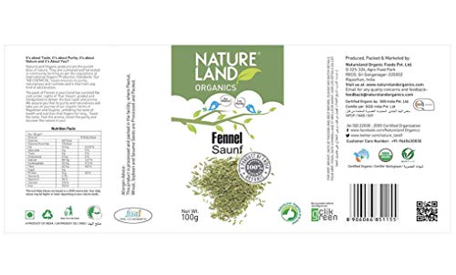 Image of Natureland Organics Fennel (Saunf) 100 gm - Organic Saunf (Pack of 3)