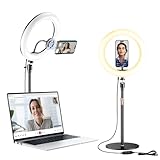 Ring Light with Magnetic Phone Stand for Computer, Desk Ring Lights for Zoom Meetings, 10' Laptop Light for Video Conferencing, Home Office, Streaming, YouTube, Webcam, Camera