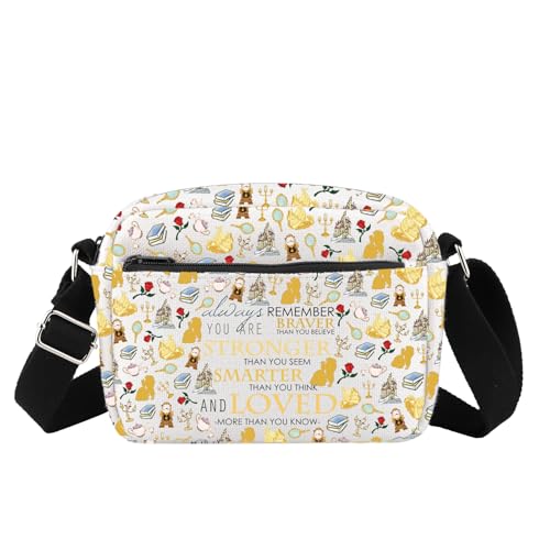 WSNANG Beauty Movie Inspired Gifts Beauty Princess Crossbody Bag Beauty Princess Lover Shoulder Bag Fairy Tale Flower Gift