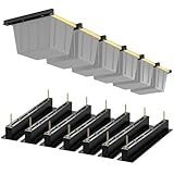 6-Bin Overhead Garage Storage Rack, Heavy-Duty Ceiling Tote Storage Rails, Designed for Garage Storage & Shelving System, Compatible with Hanging Storage Bins, for Garages, Sheds, Storerooms (7-Pack）