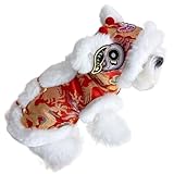Comodidad mejorada para mascotas: con una excelente artesanía y un enfoque en los detalles, el disfraz de gato danza del león utiliza tela antienganches y un collar atado para evitar la irritación de la piel, lo que garantiza que las mascotas se mantengan cómodas durante festividades culturales o reuniones familiares.