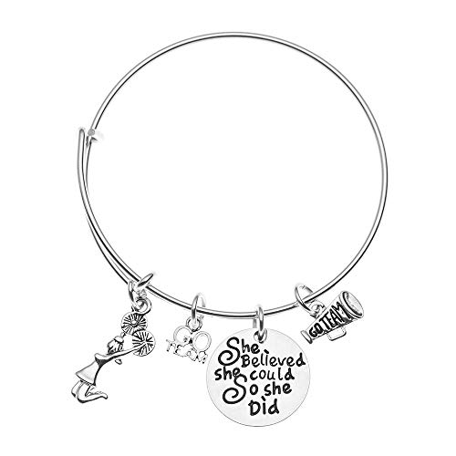 Cheer Bracelet, Girls Cheerleading She Believed She Could So She Did Bangle Bracelet, Cheer Jewelry, Gift For Cheerleaders & Cheer Teams