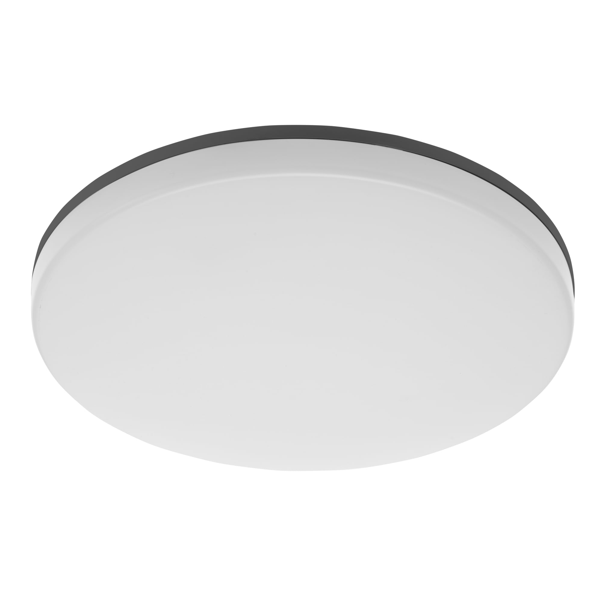 GTV LED Deckenleuchte Dimmbar BESA, 24W 2400lm, IP54 Wasserfest, IK10 Stoßfest, 3000K Warmweiß, Runde Deckenlampe für Bad, Außenbereich Wohnzimmer, Schwarz