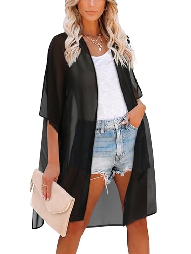 Image of Swimsuit Coverups for Women Sarong Beach Bikini Wrap Sheer Short Skirt Chiffon Scarf for Swimwear