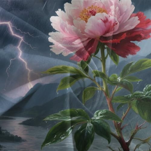Linge de lit pivoine impression 3D en microfibre douce et fermeture éclair cachée - 7