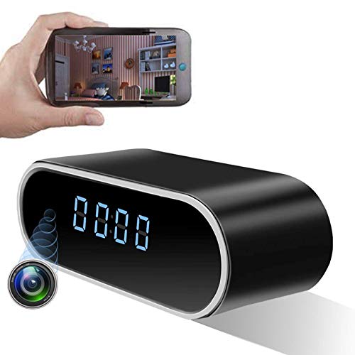 LIVCRT Wireless Spy Hidden Camera Clock Motion Detection Alarm Clock Camera Spy Camera Clock with Night Vision HD 1080P Recording Camera Clock Spy Camera Hidden Cam Remote Via Android/iOS/PC