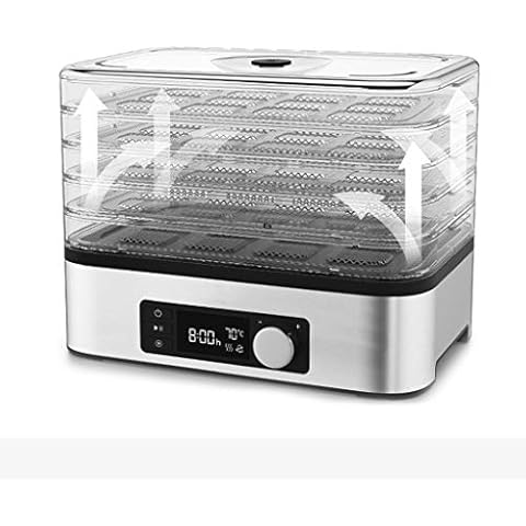 Food Dehydrator Machine Household Small Snack Vegetable pet Food Fruit Dryer Smart Timing and Free Temperature Control 5 Layers Large Capacity Cover