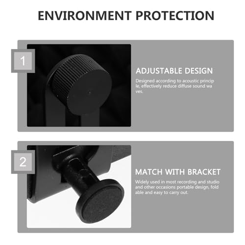 Bouclier isolation microphone noir à trois panneaux en alu - 3