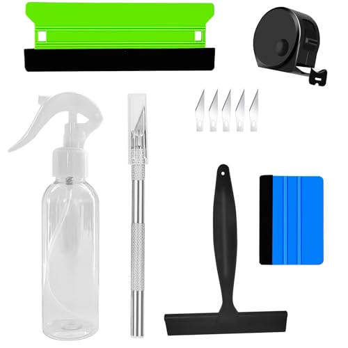 11Pcs Efficient Application Vinyl Wrap Kit,Window Film Tools & Wallpaper Tools，Easy to Apply Glass Car Wallpaper Stickers Craft Trimming Installation Tools,window tint kit,vinyl cutter