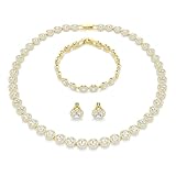 Swarovski Una Angelic Set, Set (3), Round Cut, White, Gold-Tone Plated
