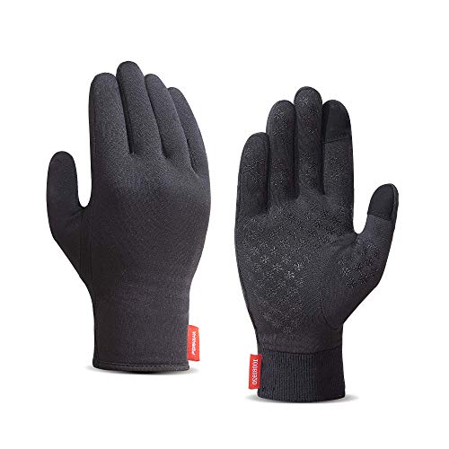 Upgraded Touch Screen Running Gloves Lightweight & Thermal Winter Gloves - Compression Mitten Liners Gloves for Men Women - Anti-Slip Driving Cycling Workout Sports Gloves with Elastic Cuff, S