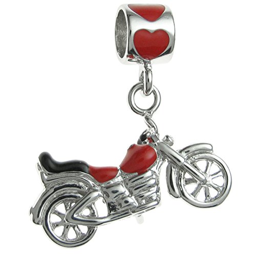 Queenberry Charm-Anhänger aus Sterlingsilber, Motorrad-Emaille, europäischer Stil Cover
