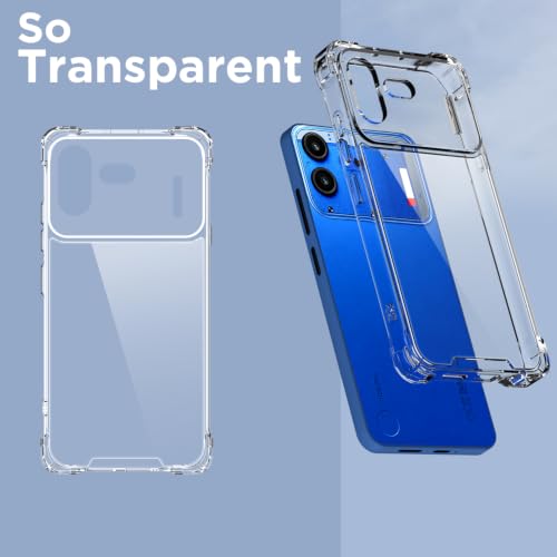 Image of Pikkme Back Cover for Nothing Phone 4b 5G PC + TPU Clear Transparent Raised Edges Shockproof Protective Phone Bumper Case(Transparent)