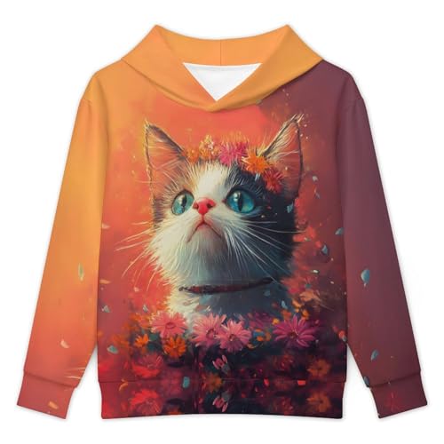 Hoodies for Boys Girls 3D Printed Cool Hooded Sweatshirts Pullover with Pocket