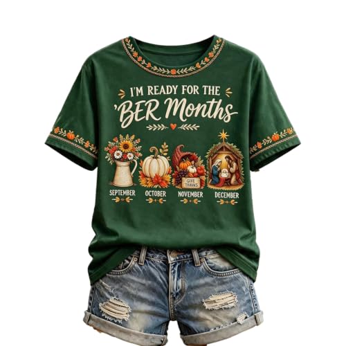 Womens Halloween Shirts Crew Neck I'm Ready for the Ber Months T Shirt - image 1