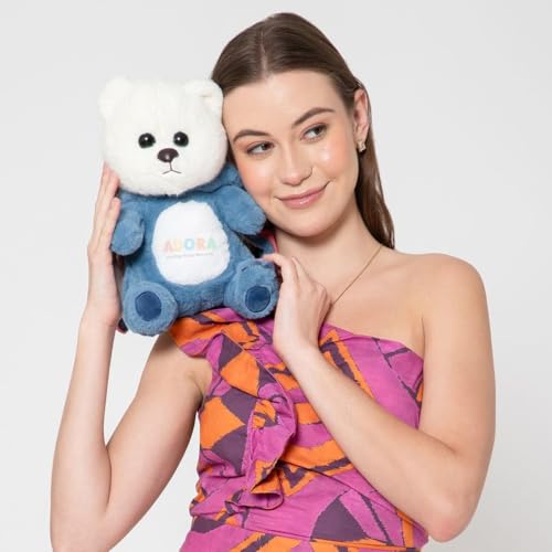 Image of ADORA Hoodie Teddy Bear Soft Toy | Cute Huggable Plushie for Kids & Girls | Blue Soft Toy Gift | Birthday Gift Teddy Bear with Hoodie | Soft Plush Toy for Girlfriend & Sister- 20 cm (Teddy Blue)