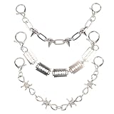 [SAFIGLE] 3個 パンクスルメタルシューズチャーム点 ステンレス製耐久チェーン 靴用装飾アクセサリー パーティーや日常向けユニセックスデコ