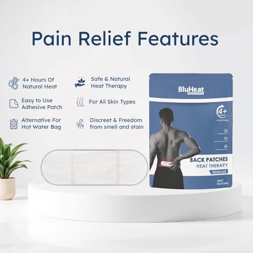 Image of Back Pain Relief Patches (pack of 4 pcs REGULAR) 4+ hours of Heat Therapy || Safe and Natural Odour-Free Air-Activated, Long-Lasting Ultimate Substitution for Hot Water Bags for All Skin Types