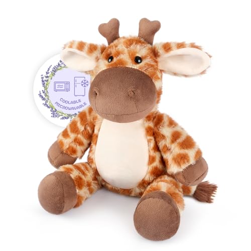 SuzziPals Giraffe Stuffed Animal, Heatable & Coolable Plushie, Microwavable Heating Pad for Soothing & Relaxation, Cute Plush Toy, Giraffe Gifts for Kids & Adults