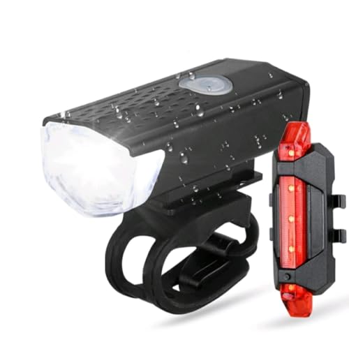 Kit Lanterna E Farol Bicicleta Luz Ultra Led A Prova D'água Impermeável Recarregável Por USB Luz Tr