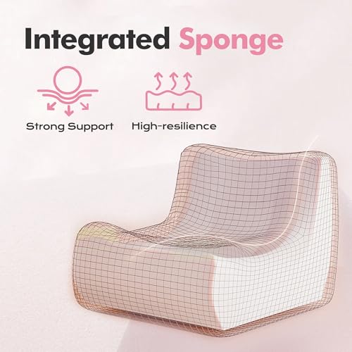 Image of Bean Bag Chair Big Sofa Beanbag Chair for Adults Fireside Chair Bean Bag Lounger with Memory Foam Filled for Home,Apartment or Gaming Venue(Pink Teddy)