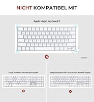 Dexnor Hart Tasche Hülle für Apple Magic Keyboard mit Touch ID/Sperrtaste 2021/2024, Reisetasche, Staubdicht, Schützende Leder-Tastaturhülle mit Magnetverschluss, Verstellbare Schreibwinkel, Weiß – Ansicht 3