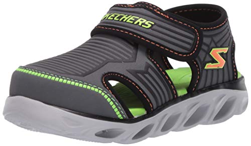 Skechers Kids Boys' Hypno-Splash-ZOTEX Sandal, Charcoal/Black, 7 Medium US Toddler