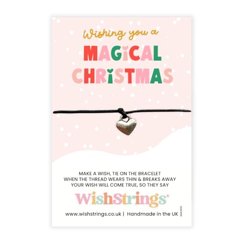 WishStrings Wish Bracelet – Wishing You a Magical Christmas | Festive Star Charm Gift | Christmas Card Insert | Thoughtful Stocking Filler for Kids & Adults