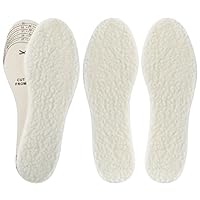 2 Pair Winter Shoe Insoles for Kids Wool Fleece Insoles Sheep Wool Shoe Insert Fluffy Wool Flat Brioche for Sneakers and Boots, Warm and Soft, Beige