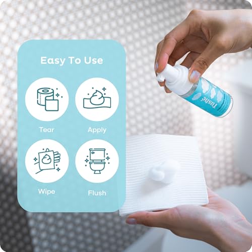 toilet paper foam 2-pack  flushable wet wipe alternative for sensitive skin  unscented septic safe  aloe vera witch hazel amp vitamin e  100ml 338 fl oz