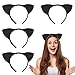 AirSMall 4 PCS Oreille de chat,Serre-tête Oreilles de Chat en peluche,Cheveux Bandeau Fille Enfant Femme Coiffure Décoration Cadeau pour Fête Halloween Cosplay Costume Noir