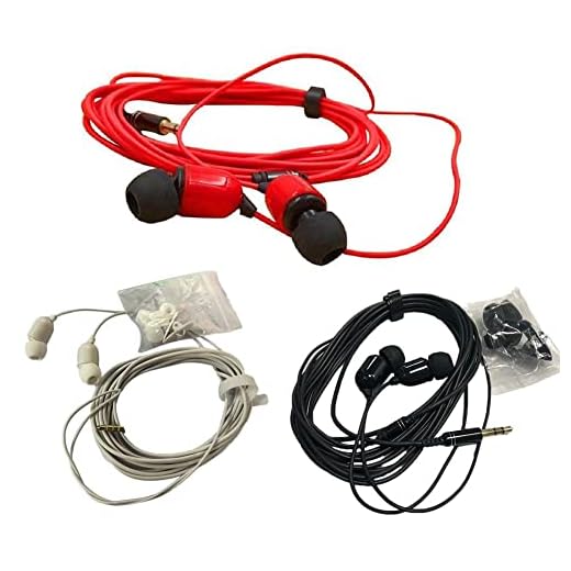 VizGiz 3 Pack 10FT Earbuds 3.5mm Stereo 3 Pole Headset Earphones 3 Meter Long Extension Wired Cord Cable Earphone Monitor in-Ear Headphone for Live Streamer Webcast Broadcast Phone Computer