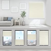Sekey Plissee Klemmfix ohne Bohren 80x120cm Faltrollo Plisseerollo Jalousie für Tür & Fenster Blickdicht Sichtschutz Sonnenschutz Fertifplissee Rollo 80 cm breit Beige – Ansicht 4