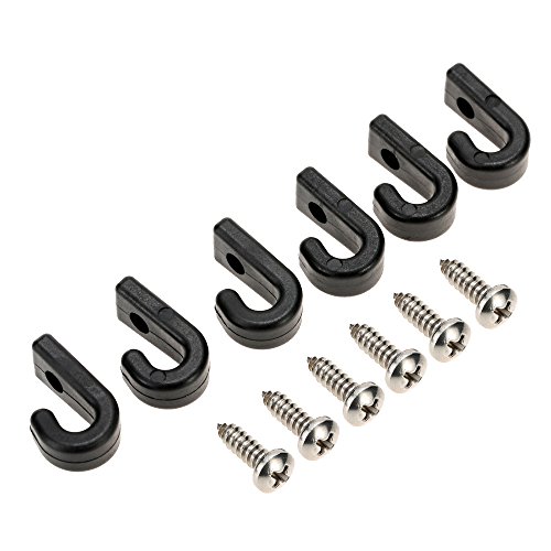J-Hooks, Andoer Ganchos em J de 6 peças de nylon para caiaques, canoas ou barcos com parafusos, ganc