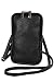 Produktbild AmbraModa GLX17 - Umhängetasche, Handytasche, Echtleder Tasche mit abnehmbarem und verstellbarem Schultergurt, geeignet für Handy bis zu 6,5 Zoll. (Schwarz)