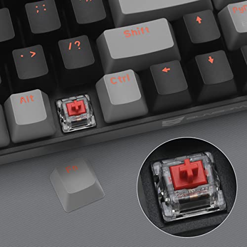 Image of Qisan Mechanical Wireless Gaming Keyboard | Dual Mode 2.4G /BT Gaming Keyboard Wireless 60% Layout US Red Switch 68 Keys | Portable Mechanical Keyboard for Mac & PC, Home Office & Gaming Use