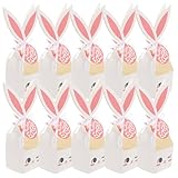 MAGICLULU 10 Piezas 10 Cajas Pequeñas para Dulces de Pascua con Diseño de Conejito, Cajas de Cartón Vacías para Regalos y Galletas, Embalaje Portátil para Fiestas y Celebraciones Familiares