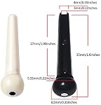 Gen Yong 24 PCS Plastic Acoustic Guitar Bridge Pins String Peg Guitar Parts Replacement for Acoustic Guitar - Ivory, Black
