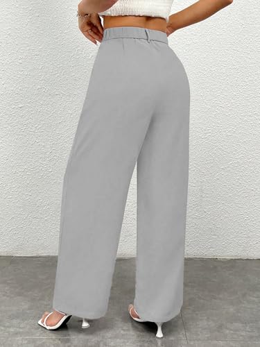 Image of Toochki Trousers for Woman Pants Women's Formal Office Korean | Beige Black Track Pant | Straight | Cotton Spandex Stretchable Trouser | High-Waisted Bottom Wear