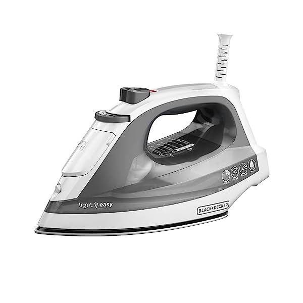 BLACK+DECKER Light ‘N Easy Compact Steam Iron, IR1020S, Stainless Steel Soleplate, Spray Mist, Anti-Drip, Auto Shutoff