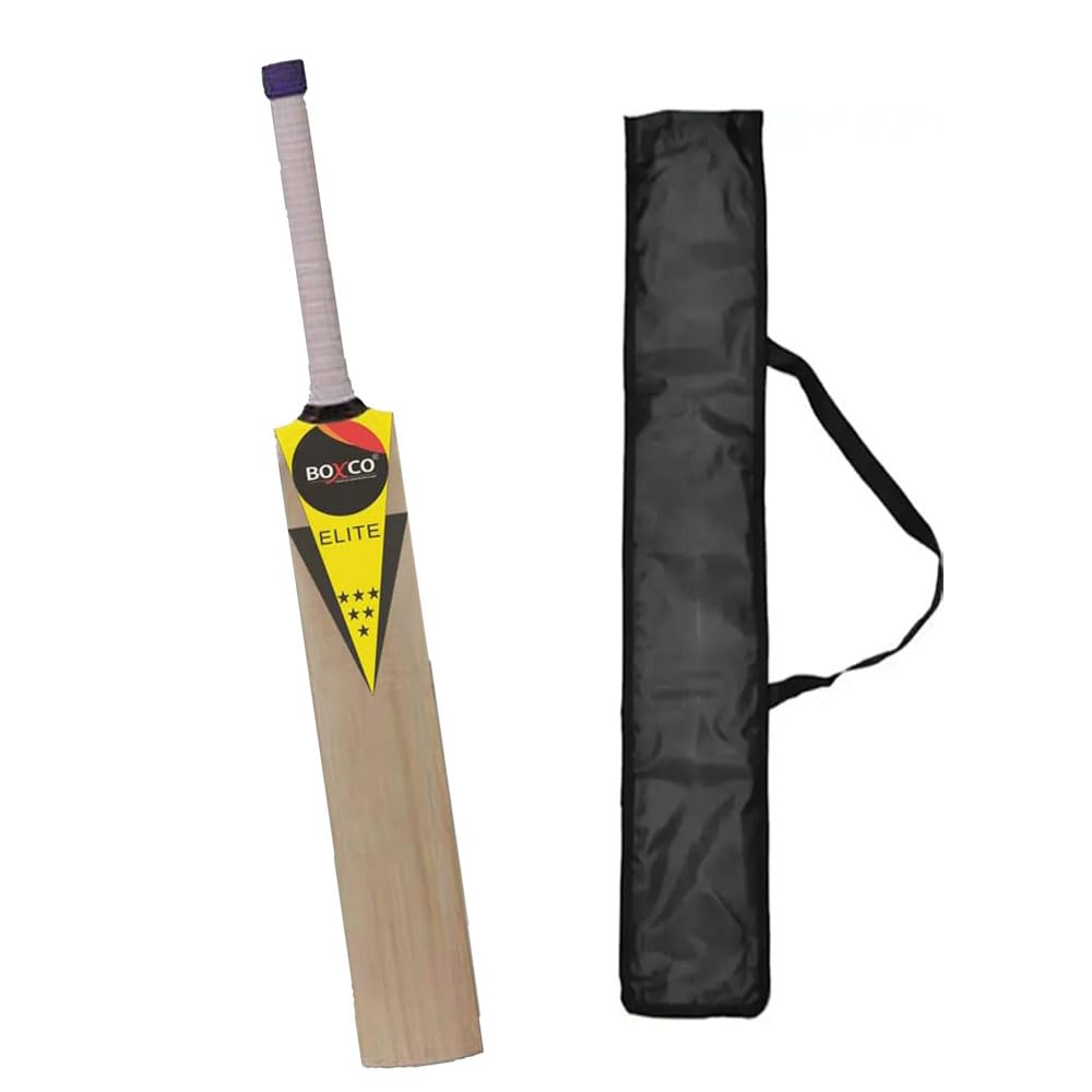 BOXCO Elite Cricket Bat for Tennis Ball Cricket with Carry Bag, Full Size LB Lightweight Durable Wooden Bat for Practice, Street Cricket and Matches-image-35