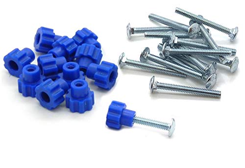 Pet Carrier Fasteners - Blue 16 Pack (Long 1-3/4