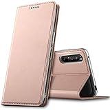 Verco Handyhülle für Sony Xperia 1 II, Premium Handy Flip Cover für Sony Xperia 1 II Hülle [integr. Magnet] Book Hülle PU Leder Tasche, Rosegold