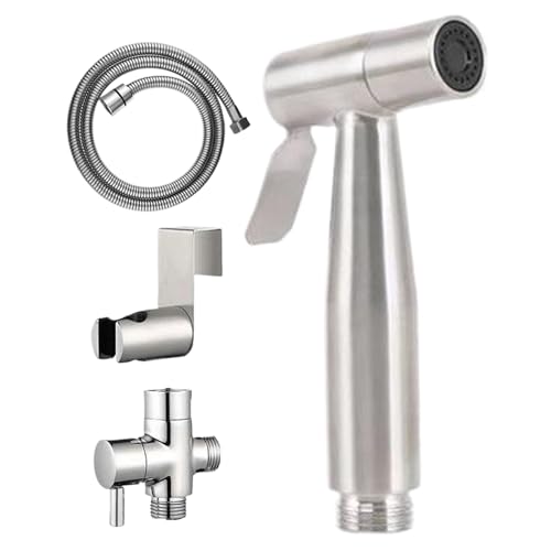 Missmisq Bidet portatile, spray bidet - Spray per la doccia igienica,Accessori per la pulizia del tubo in acciaio inossidabile per pannolino pannolino portatile portatile per pannolino di stoffa